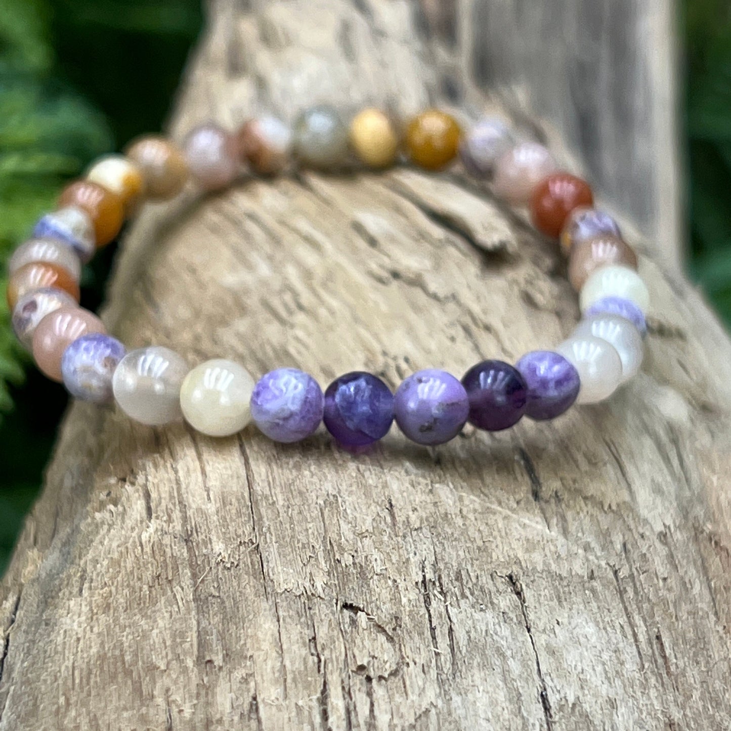 Prosperity, Passion & Protection - Sapphire, Aventurine, Fluorite and Moonstone Beaded Bracelet - Dainty Bohemian Style Stackable Jewelry